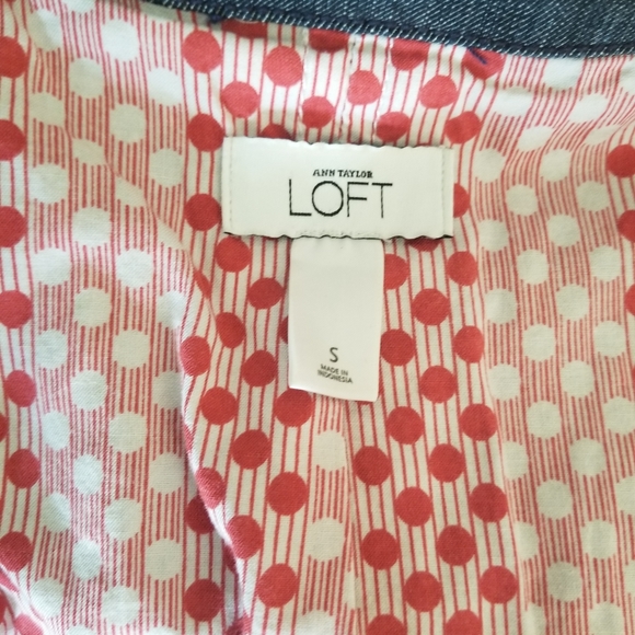 Loft Dark Wash Denim Double Breasted Peacoat - Picture 6 of 9